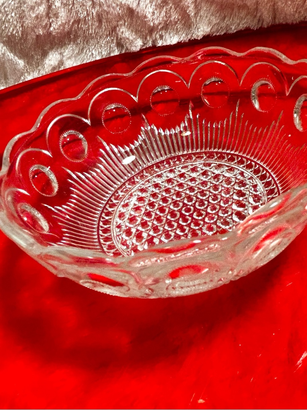 (6) Bartlett Collins St. Genevieve Clear Glass Dessert Bowls 4 1/2" X 1 3/4"